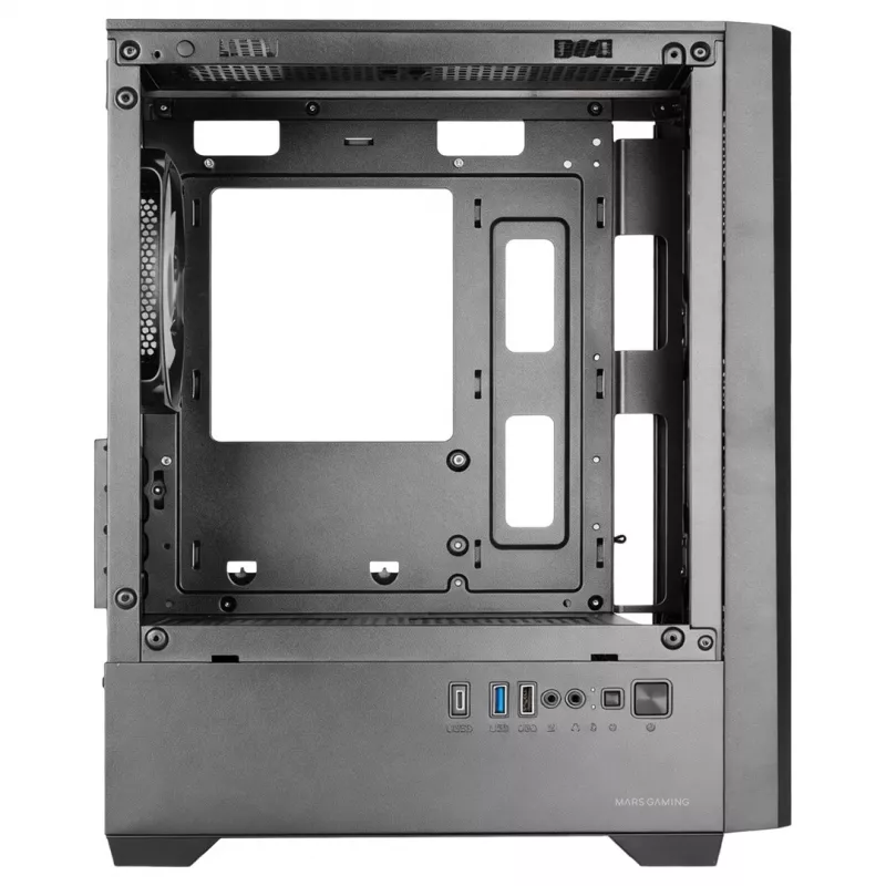 TACENS MARS MC-QUANTUM Mid-Tower ATX korpus 3x120mm FDB ventilaatoriga + 1x120mm ARGB ventilaator, USB-C, karastatud klaas, must