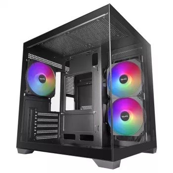 TACENS MARS MC-VIEW3 Micro-ATX korpus 3x ARGB ventilaatoriga, USB-C, karastatud klaas