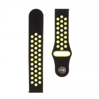 Taktikaline 20mm kahekordne silikoonist kellarihm must kollane