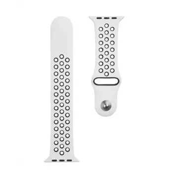 Taktikaline Apple Watch 42/44/45mm kahekordne silikoonrihm valge must