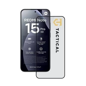 Tactical Glass Shield 5D Karastatud Klaasist Ekraanikaitse Xiaomi Redmi Note 15 Pro jaoks Must