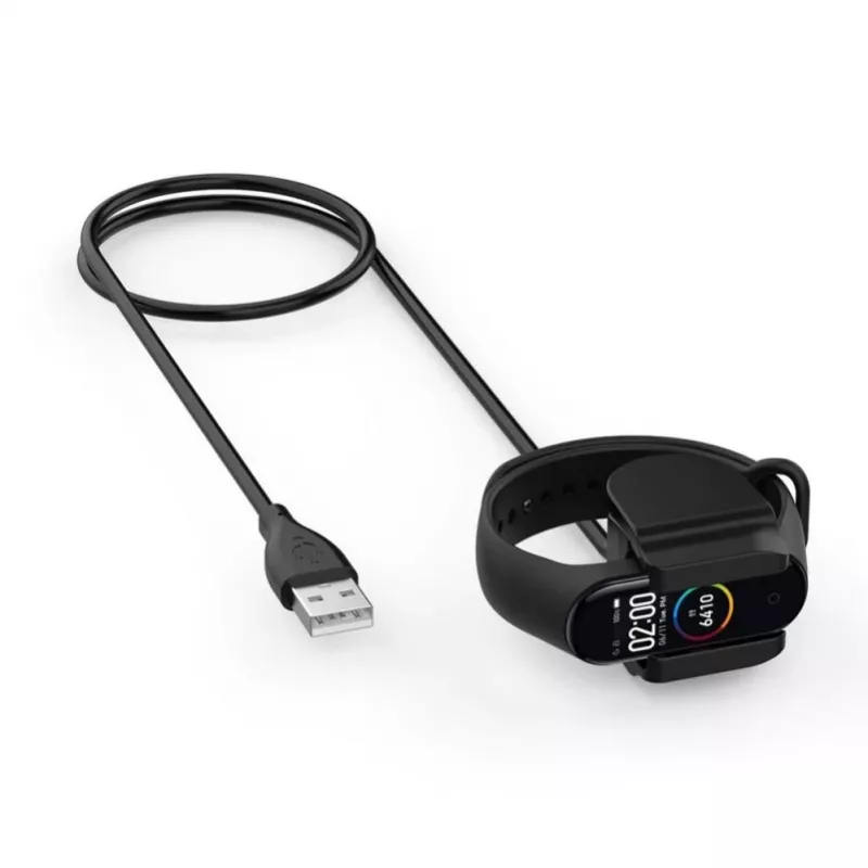 Tactical Xiaomi Mi Band 4 USB laadimiskaabel klambriga must