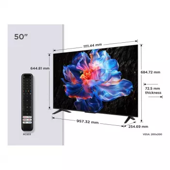 TCL 50P6K 50-tolline (127 cm) 4K Ultra HD LED Smart TV Google TV, HDMI, VESA 200x200, LAN ja Wi-Fi-ga