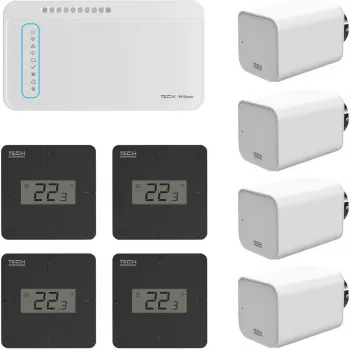 TECH 21 Wireless Multi-Zone Radiator Heating Control System Kit (L-8e Controller + STT-868 Actuators)