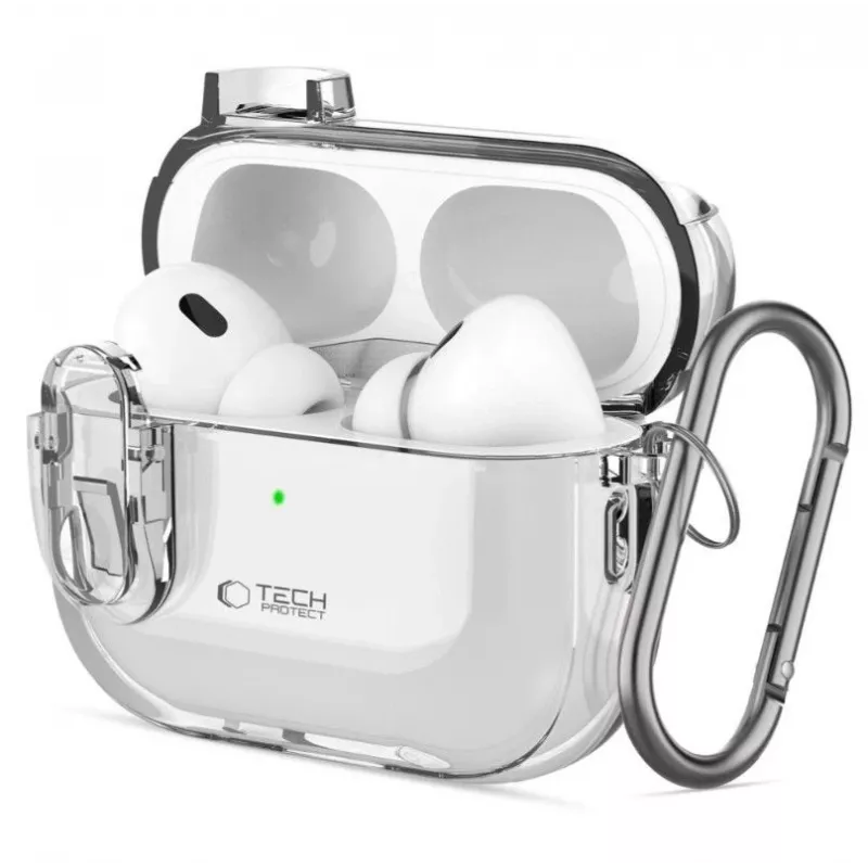 Tech-Protect Apple Slim Hook Case AirPods Pro 1/2 jaoks - läbipaistev