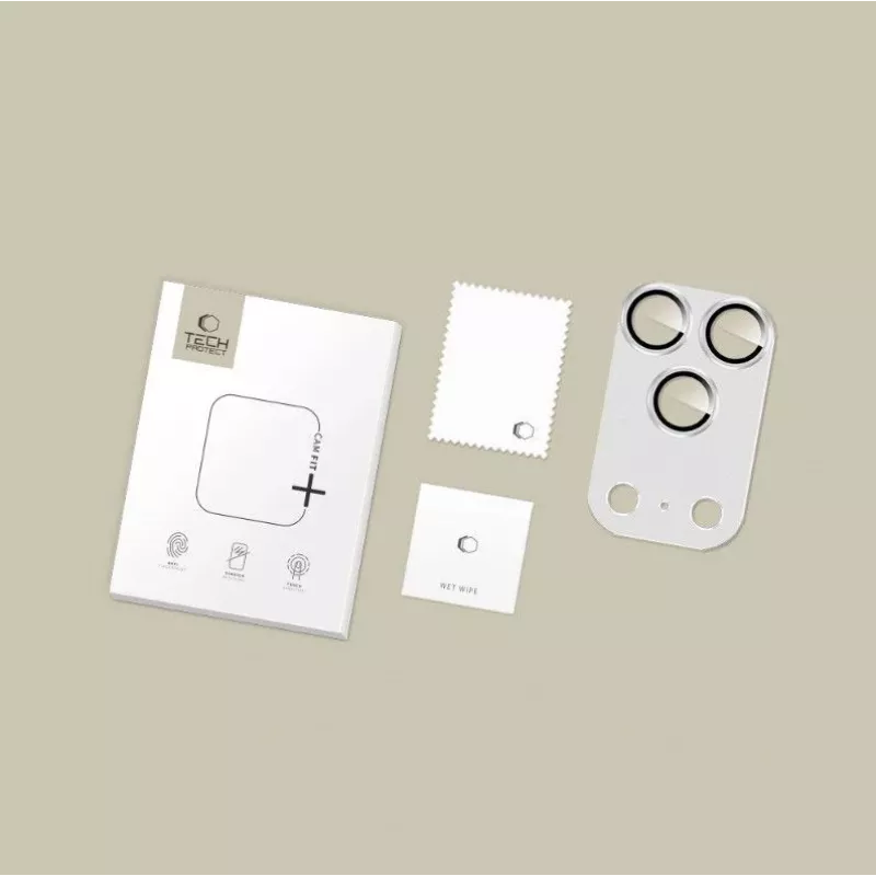 Tech-Protect CamFull Fit kaamera objektiivi kaitseklaas Apple iPhone 17 Pro Max - hõbedane