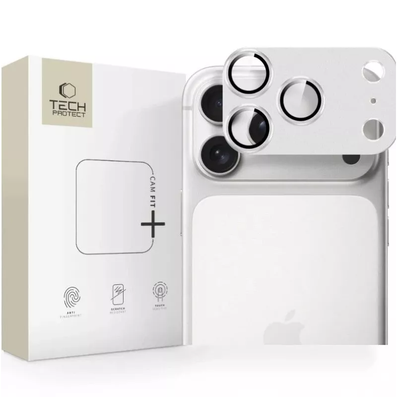 Tech-Protect CamFull Fit kaamera objektiivi kaitseklaas Apple iPhone 17 Pro Max - hõbedane