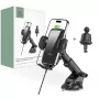 Tech-Protect CM15W-V1 Universaalne autotelefonihoidja 15W Qi-juhtmevaba laadijaga armatuurlauale ja õhutusavale - must