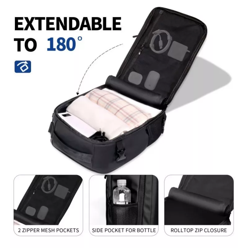 Tech-Protect Defender S50 Seljakott Ryanair & Wizzair jaoks, 20L sülearvuti - Must