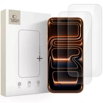 Tech-Protect Glass Fit+ 2-Pack Karastatud klaasist ekraanikaitse iPhone 16 Pro / 17 / 17 Pro jaoks - läbipaistev