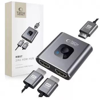 Tech-Protect HB07 USB-C Hub Adapter 2-in-1 HDMI 4K 60Hz - Gray