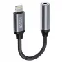 Tech-Protect Lightning (isane) – 3,5 mm minipistik (emane) adapter – valge