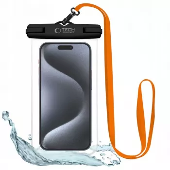 Tech-Protect Magmat Hybrid Case for Apple iPhone 15 Pro Max, Must/Oranž, MagSafe ühilduv