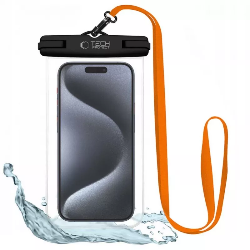 Tech-Protect Magmat Hybrid Case for Apple iPhone 15 Pro Max, Must/Oranž, MagSafe ühilduv