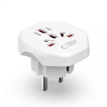 Tech-Protect Universal WL-09 Universaalne reisiadapter EU pistikuga, valge