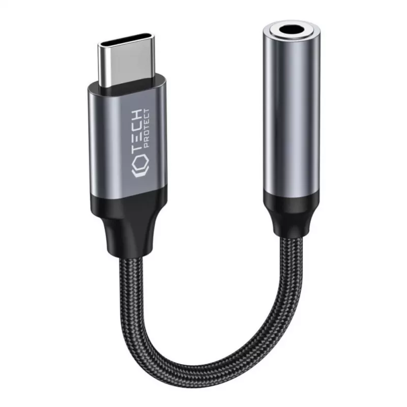 Tech-Protect USB-C to 3.5mm Mini Jack Audio Adapter (Female) - Black