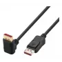 Techly DisplayPort 1.4 kaabel M/M 4K@120Hz 3m must ühepoolse nurga all ICOC-DSP-A14-030NT9