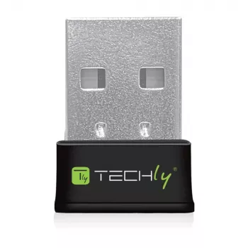 Techly I-WL-USB-600TY Mini WiFi USB-adapter Dual Band MU-MIMO 2dBi 600Mbps Must