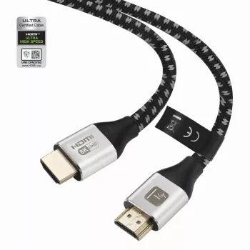 Techly ICOC-HDMI21-8-010T HDMI 2.1 kaabel 1m 48Gbps 8K 10K punutud must