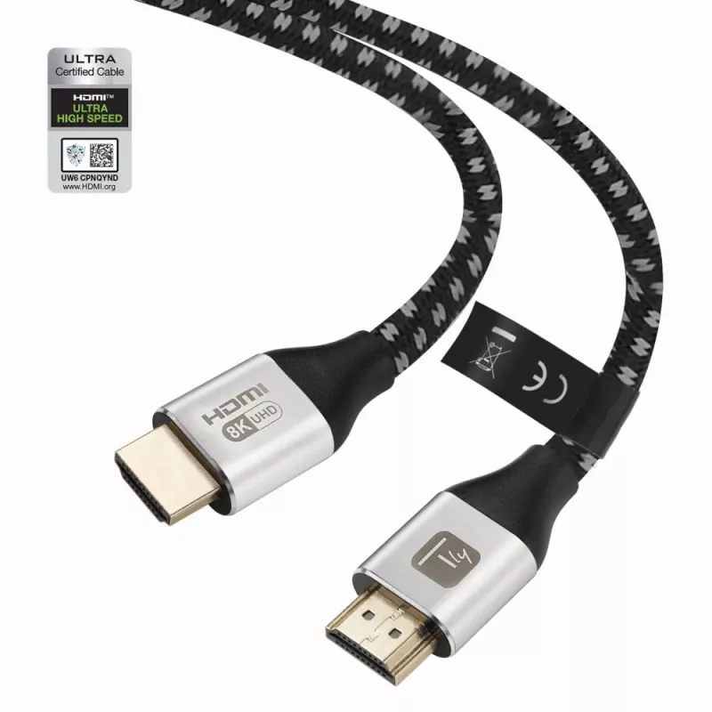Techly ICOC-HDMI21-8-020T HDMI 2.1 kaabel 8K 10K 48Gbps 2m must punutud