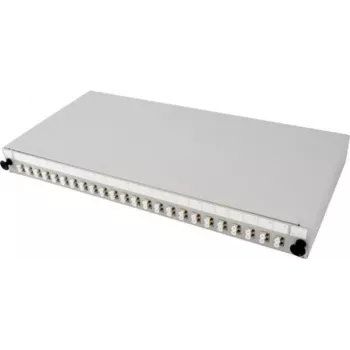 TECLINE 24-porti LC Duplex Multimode Fiiberoptiline Rack Splice Box, Libisev Saan, Helehall RAL 7035, 19 tolli 1U, Ühendusdetailid Kaasas 90768