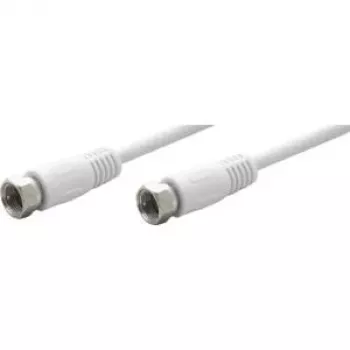TECLINE Wentronic Goobay SAT-ühenduskaabel, 100% varjestatud, valge, 7,5 m - F-pistik F-pistikule (50740)