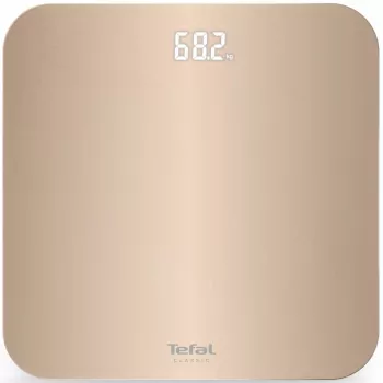 Tefal Classic PP1900V0 Electronic Personal Scale – Square Beige, 160 kg, Tempered Glass Platform, Step-on Activation