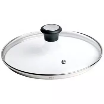 Tefal klaasist kaas Ø30cm – karastatud klaasist kööginõude kaas aurutusavaga, roostevabast terasest servaga, nõudepesumasinas pestav