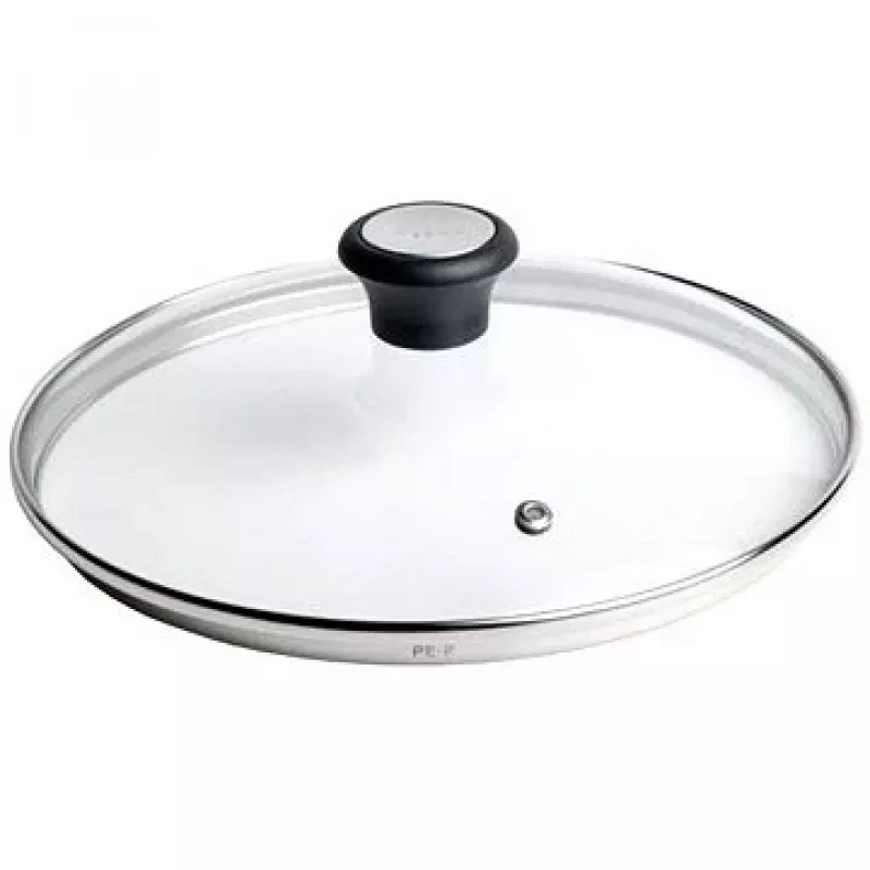 Tefal klaasist kaas Ø30cm – karastatud klaasist kööginõude kaas aurutusavaga, roostevabast terasest servaga, nõudepesumasinas pestav