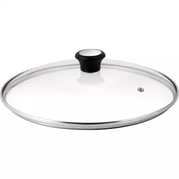 Tefal klaasist kaas Ø30cm – karastatud klaasist kööginõude kaas aurutusavaga, roostevabast terasest servaga, nõudepesumasinas pestav