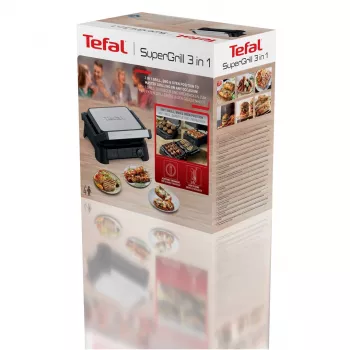 Tefal SuperGrill 3-in-1 GC510DE0 Kontaktgrill, 2000 W, hõbedane/must