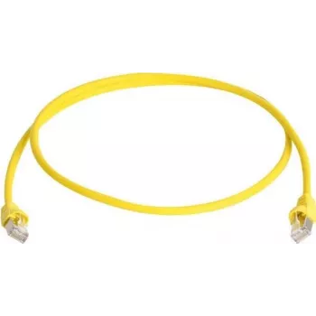 Telegärtner 100008173 CAT 5e F/UTP RJ45 patch-kaabel, 0,5 m, kollane, tuleaeglustiga, paindekaitsega