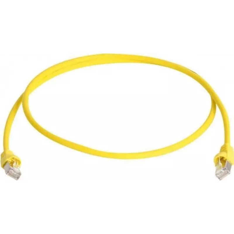 Telegärtner 100008173 CAT 5e F/UTP RJ45 patch-kaabel, 0,5 m, kollane, tuleaeglustiga, paindekaitsega
