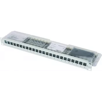 TELEGÄRTNER 19 inch 1U modulaarne patch-paneel 24 AMJ-S Cat.6A varjestatud mooduliga, T568A, tööriistavaba IDC, RJ45/RJ11/RJ12 J02023A0039