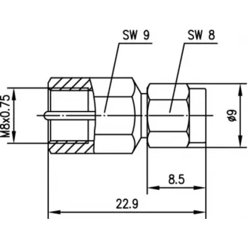 Telegärtner Inter-Series koaksiaaladapter SMA isane FME isane 50 Ohm