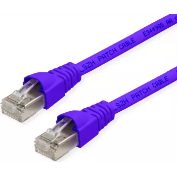 Telegärtner MP8 FS 500 Cat 6a S/FTP paigalduskaabel, RJ-45 isane - RJ-45 isane, 0,5 m, violetne, takerdumisvastane
