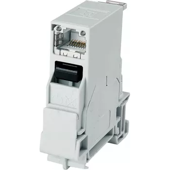 Telegärtner STX DIN-liinile paigaldatav RJ45 Cat.6A varjestatud moodul, helehall