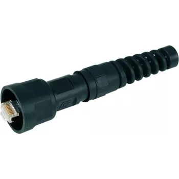 Telegärtner STX V1 RJ45 pistiku komplekt, plastikvariant 1, sirge, 8P8C, varjestatud, must, 1 tk