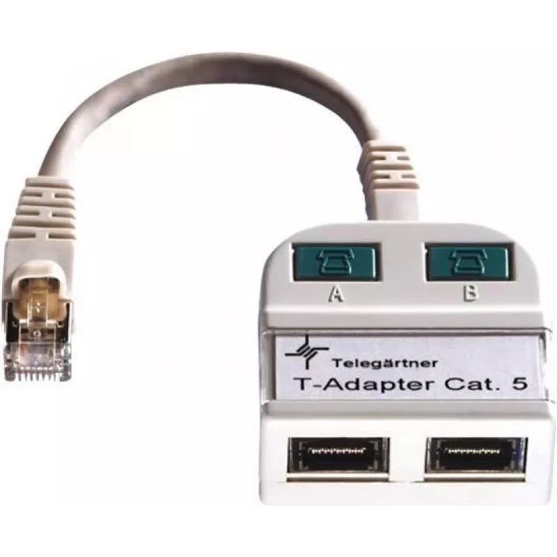 Telegärtner Token Ring jaotur RJ45 isane 2x RJ45 emane varjestatud helehall J00029A0011