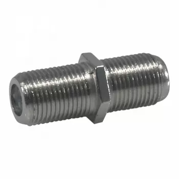Televes 4173 F-tüüpi emane-emane barrel adapter – nikeldatud messing, 75 oomi, DC-3 GHz