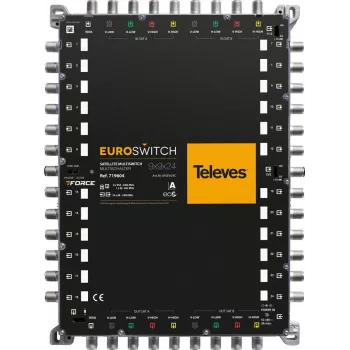 TELEVES EuroSwitch 9x9x24 kaskaad-multiswitch 8 SAT + 1 TER sisendit 24 kasutaja väljundit viide 719604