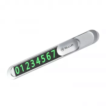 Tellur Ajutine Parkimiskaardi Telefoninumbri Kaart Metallic Silver