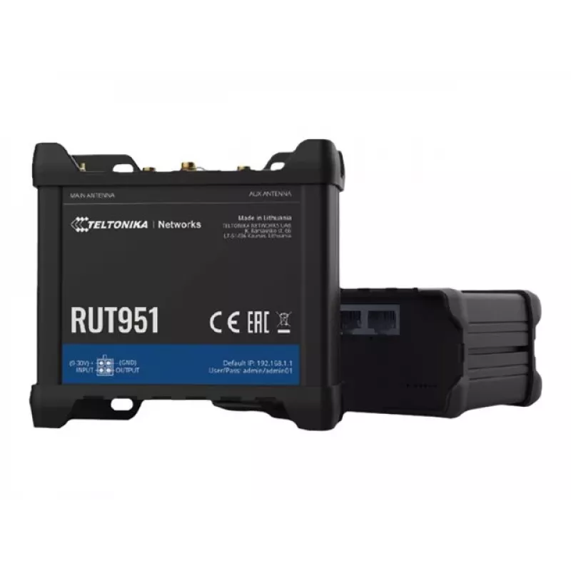 Teltonika RUT951 Dual SIM eSIM 4G LTE Cat 4 Wi-Fi ruuter koos Ühendkuningriigi toiteadapteriga