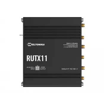 Teltonika RUTX11 4G/LTE Cat 6 kahe SIM-kaardiga ruuter, USA versioon, Wi-Fi 5, 5x Gigabit Ethernet, GPS, alumiinium, IP30