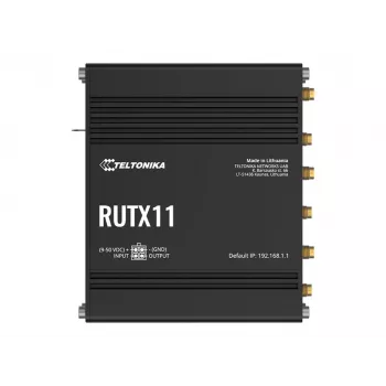 Teltonika RUTX11 4G/LTE Cat 6 kahe SIM-kaardiga ruuter, USA versioon, Wi-Fi 5, 5x Gigabit Ethernet, GPS, alumiinium, IP30