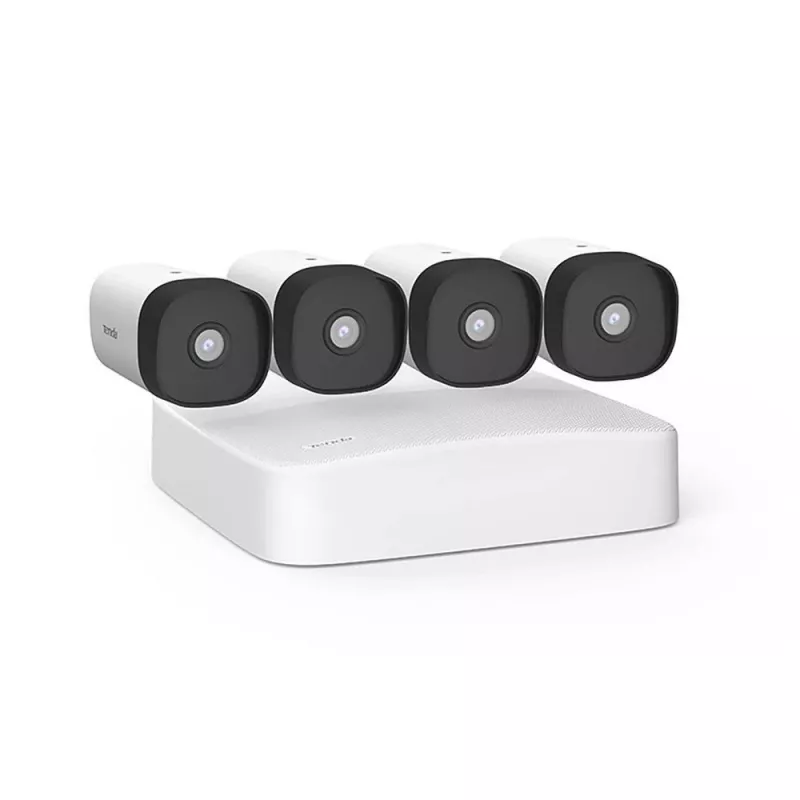 Tenda 4-kaamera PoE NVR valvekomplekt K4P-4TR 4TB HDD, 4MP kuulkaamerad, H.265+, IP67, 30m öövaatlus