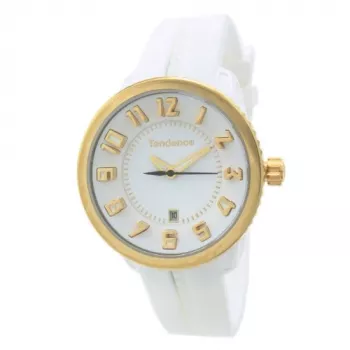 TENDENCE Naiste Kell Gulliver Round 2093019 42mm Valge Silikoonrihm