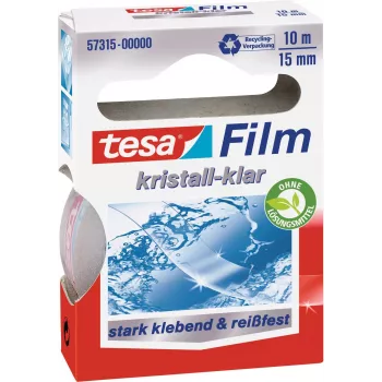 tesa Film Crystal Clear universaalne kleeplint, 10 rulli, 15 mm x 10 m, PP-kile, rebimiskindel