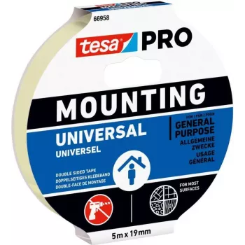 tesa Mounting PRO Universal 66958-00001-00 kahepoolne kinnituslint valge 5 m x 9 mm