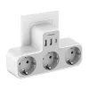 TESSAN seinakontakt TS-323-DE-C 3 AC-pistikupesa ja 3 USB-A pordiga, 16A, 3680W, valge